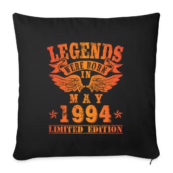 Les légendes sont nées en mai 1994 Anniversaire - Housse de coussin décorative 45 x 45 cm - noir - Devant