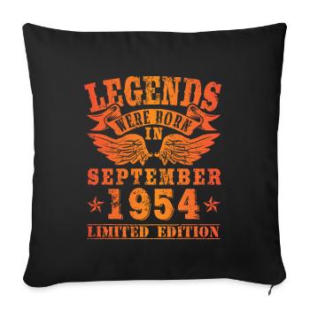 Les légendes sont nées en septembre 1954 Anniversaire - Housse de coussin décorative 45 x 45 cm - noir - Devant