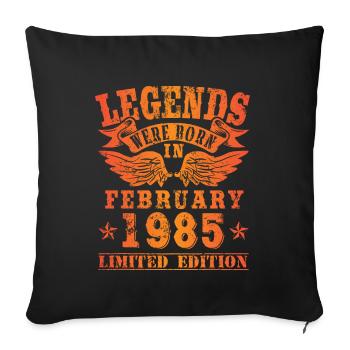 Legends sont nés en février 1985 Anniversaire - Housse de coussin décorative 45 x 45 cm - noir - Devant