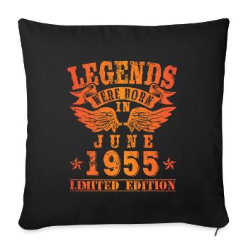 Legends sont nées en Juin 1955 Anniversaire - Housse de coussin décorative 45 x 45 cm - noir - Devant
