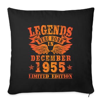 Les légendes sont nées en décembre 1955 Anniversaire - Housse de coussin décorative 45 x 45 cm - noir - Devant