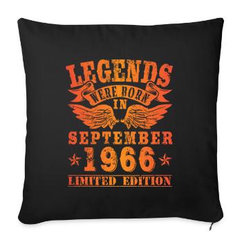 Legends were born in September 1966 Geburtstag - Sofakissenbezug 45 x 45 cm - Schwarz - Vorne