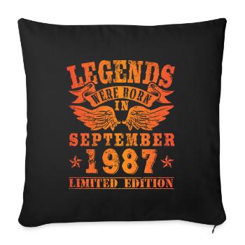 Legends were born in September 1987 Geburtstag - Sofakissenbezug 45 x 45 cm - Schwarz - Vorne