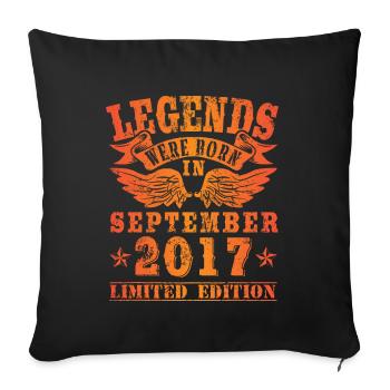 Legends sont nés en Septembre 2017 Anniversaire - Housse de coussin décorative 45 x 45 cm - noir - Devant