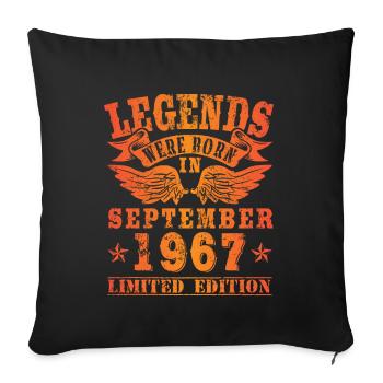 Legends sont nés en Septembre 1967 Anniversaire - Housse de coussin décorative 45 x 45 cm - noir - Devant