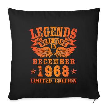 Legends sont nés en Décembre 1968 Anniversaire - Housse de coussin décorative 45 x 45 cm - noir - Devant