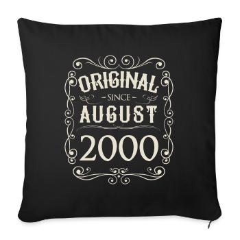 Vintage - Original depuis août 2000 Anniversaire - Housse de coussin décorative 45 x 45 cm - noir - Devant