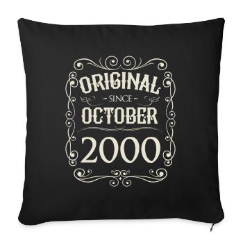 Millésime - Original depuis octobre 2000 Anniversaire - Housse de coussin décorative 45 x 45 cm - noir - Devant