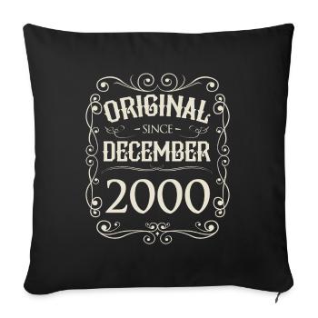 Millésime - Original depuis décembre 2000 Anniversaire - Housse de coussin décorative 45 x 45 cm - noir - Devant