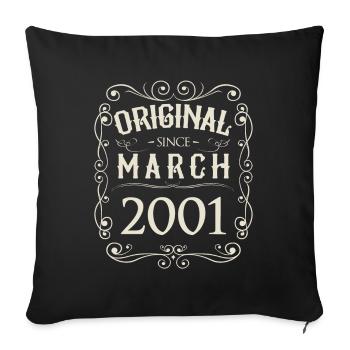 Millésime - Original depuis mars 2001 Anniversaire - Housse de coussin décorative 45 x 45 cm - noir - Devant