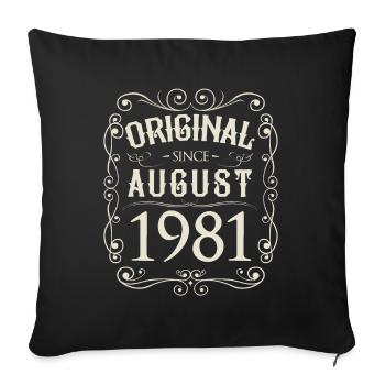 Vintage - Original since August 1981 Geburtstag - Sofakissenbezug 45 x 45 cm - Schwarz - Vorne