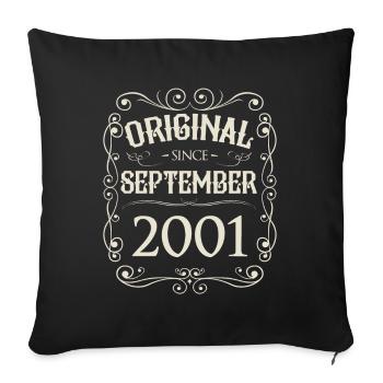 Millésime - Original depuis septembre 2001 Anniversaire - Housse de coussin décorative 45 x 45 cm - noir - Devant