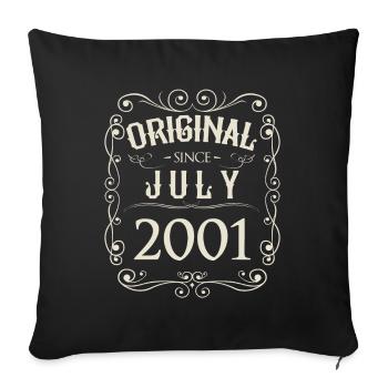 Millésime - Original depuis juillet 2001 Anniversaire - Housse de coussin décorative 45 x 45 cm - noir - Devant