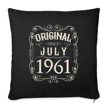 Vintage - Original since July 1961 Birthday - Sofa pillowcase 17,3'' x 17,3'' (45 x 45 cm) - black - Front