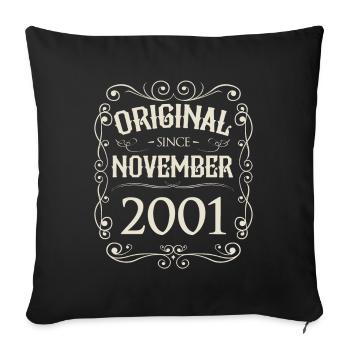Millésime - Original depuis novembre 2001 Anniversaire - Housse de coussin décorative 45 x 45 cm - noir - Devant