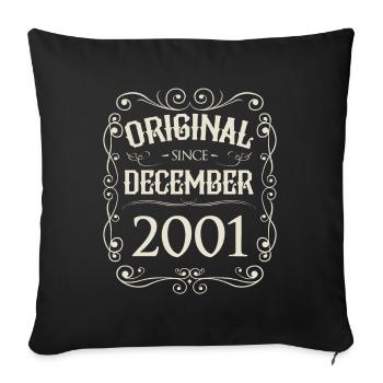 Millésime - Original depuis décembre 2001 Anniversaire - Housse de coussin décorative 45 x 45 cm - noir - Devant