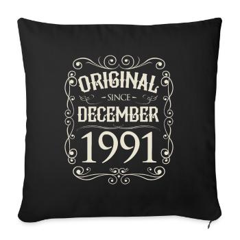 Millésime - Original depuis décembre 1991 Anniversaire - Housse de coussin décorative 45 x 45 cm - noir - Devant