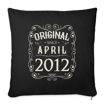 Millésime - Original depuis avril 2012 Anniversaire - Housse de coussin décorative 45 x 45 cm - noir - Devant