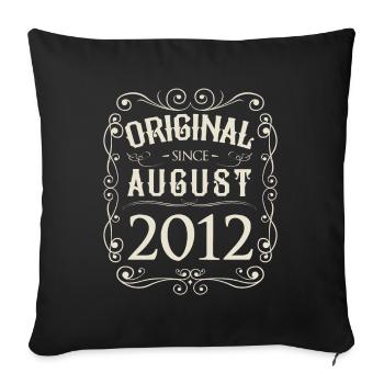 Vintage - Original depuis août 2012 Anniversaire - Housse de coussin décorative 45 x 45 cm - noir - Devant