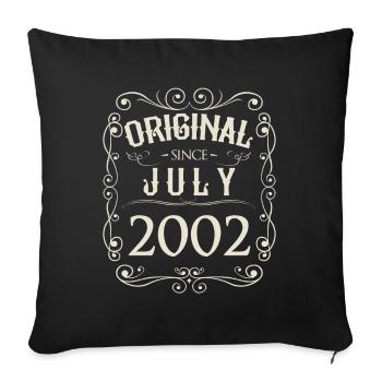 Millésime - Original depuis juillet 2002 Anniversaire - Housse de coussin décorative 45 x 45 cm - noir - Devant