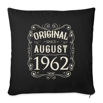 Vintage - Original depuis août 1962 Anniversaire - Housse de coussin décorative 45 x 45 cm - noir - Devant