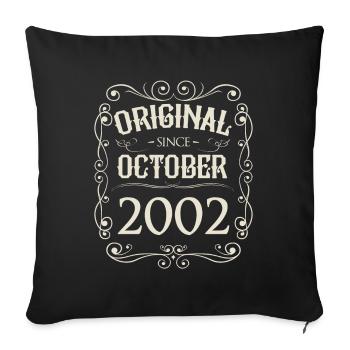 Millésime - Original depuis octobre 2002 Anniversaire - Housse de coussin décorative 45 x 45 cm - noir - Devant