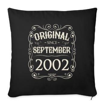 Millésime - Original depuis septembre 2002 Anniversaire - Housse de coussin décorative 45 x 45 cm - noir - Devant