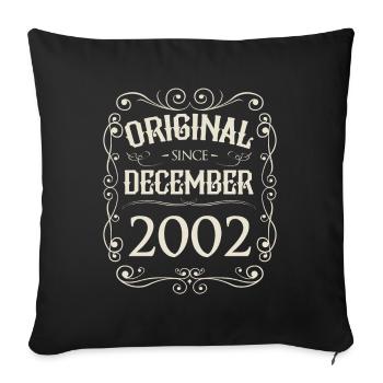 Millésime - Original depuis Décembre 2002 Anniversaire - Housse de coussin décorative 45 x 45 cm - noir - Devant