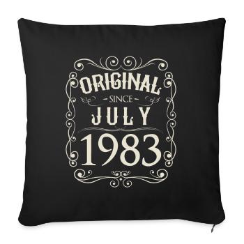 Vintage - Original depuis juillet 1983 Anniversaire - Housse de coussin décorative 45 x 45 cm - noir - Devant
