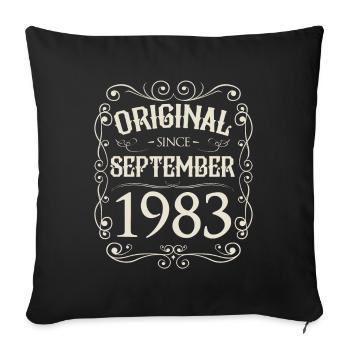 Vintage - Original depuis septembre 1983 Anniversaire - Housse de coussin décorative 45 x 45 cm - noir - Devant
