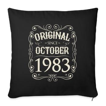 Vintage - Original depuis octobre 1983 Anniversaire - Housse de coussin décorative 45 x 45 cm - noir - Devant