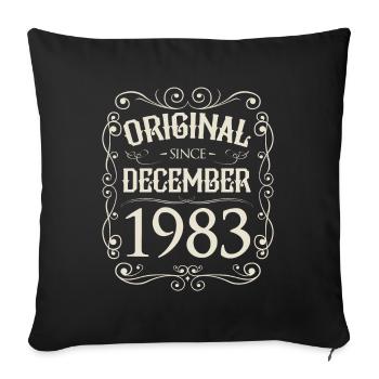 Millésime - Original depuis décembre 1983 Anniversaire - Housse de coussin décorative 45 x 45 cm - noir - Devant