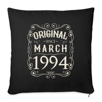 Millésime - Original depuis mars 1994 Anniversaire - Housse de coussin décorative 45 x 45 cm - noir - Devant