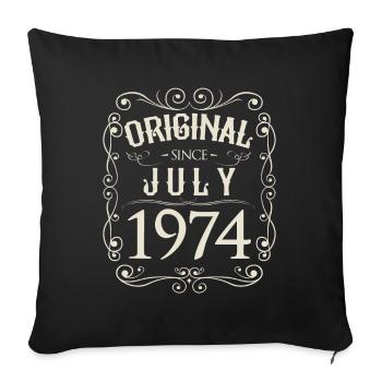 Vintage - Original depuis l'anniversaire de juillet 1974 - Housse de coussin décorative 45 x 45 cm - noir - Devant