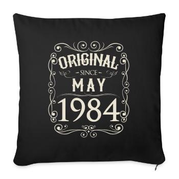 Vintage - Original depuis l'anniversaire de mai 1984 - Housse de coussin décorative 45 x 45 cm - noir - Devant