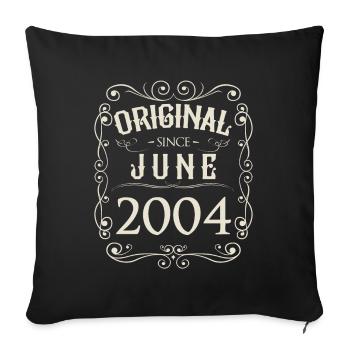 Vintage - Original depuis l'anniversaire de juin 2004 - Housse de coussin décorative 45 x 45 cm - noir - Devant