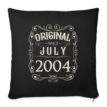 Vintage - Original depuis l'anniversaire de juillet 2004 - Housse de coussin décorative 45 x 45 cm - noir - Devant