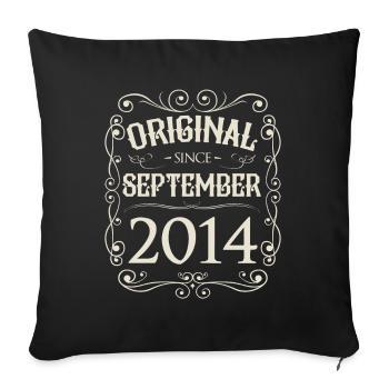 Vintage - Original depuis l'anniversaire de septembre 2014 - Housse de coussin décorative 45 x 45 cm - noir - Devant