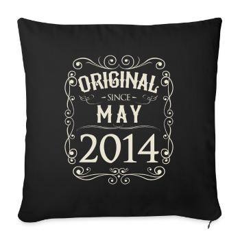 Vintage - Original depuis l'anniversaire de mai 2014 - Housse de coussin décorative 45 x 45 cm - noir - Devant