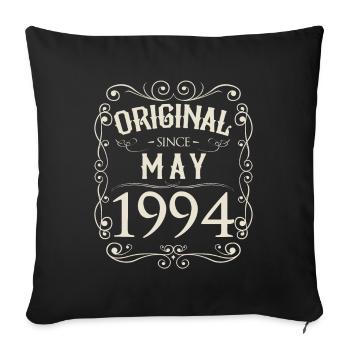 Vintage - Original depuis l'anniversaire de mai 1994 - Housse de coussin décorative 45 x 45 cm - noir - Devant