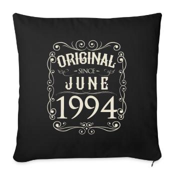 Vintage - Original depuis l'anniversaire de juin 1994 - Housse de coussin décorative 45 x 45 cm - noir - Devant