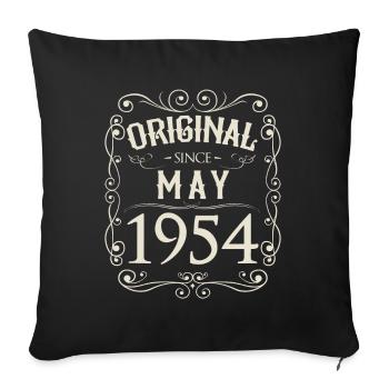Vintage - Original depuis l'anniversaire de mai 1954 - Housse de coussin décorative 45 x 45 cm - noir - Devant