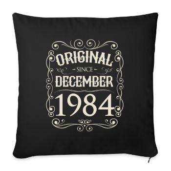 Vintage - Original depuis l'anniversaire de décembre 1984 - Housse de coussin décorative 45 x 45 cm - noir - Devant