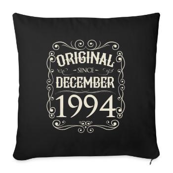 Vintage - Original depuis l'anniversaire de décembre 1994 - Housse de coussin décorative 45 x 45 cm - noir - Devant