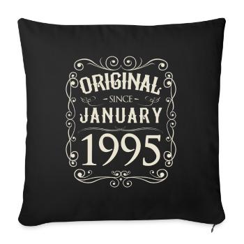 Vintage - Original depuis l'anniversaire de janvier 1995 - Housse de coussin décorative 45 x 45 cm - noir - Devant