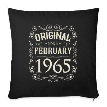 Vintage - Original depuis l'anniversaire de février 1965 - Housse de coussin décorative 45 x 45 cm - noir - Devant