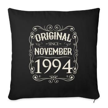 Vintage - Original depuis l'anniversaire de novembre 1994 - Housse de coussin décorative 45 x 45 cm - noir - Devant