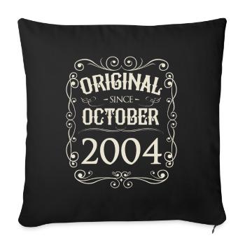 Vintage - Original depuis l'anniversaire d'octobre 2004 - Housse de coussin décorative 45 x 45 cm - noir - Devant