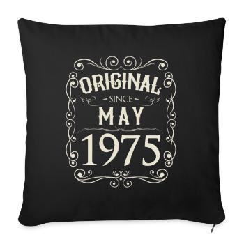 Vintage - Original depuis l'anniversaire de mai 1975 - Housse de coussin décorative 45 x 45 cm - noir - Devant