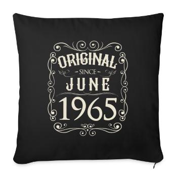 Vintage - Original since Juni 1965 Geburtstag - Sofakissenbezug 45 x 45 cm - Schwarz - Vorne